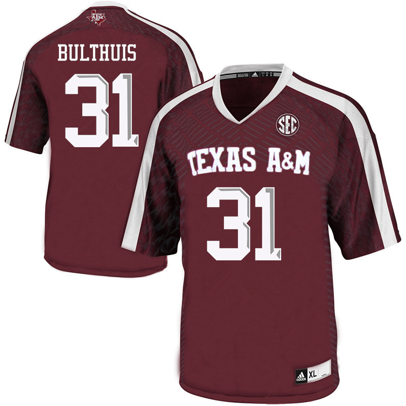 Men #31 Tyler Bulthuis Texas A&M Aggies College Football Jerseys Sale-Maroon - Click Image to Close
